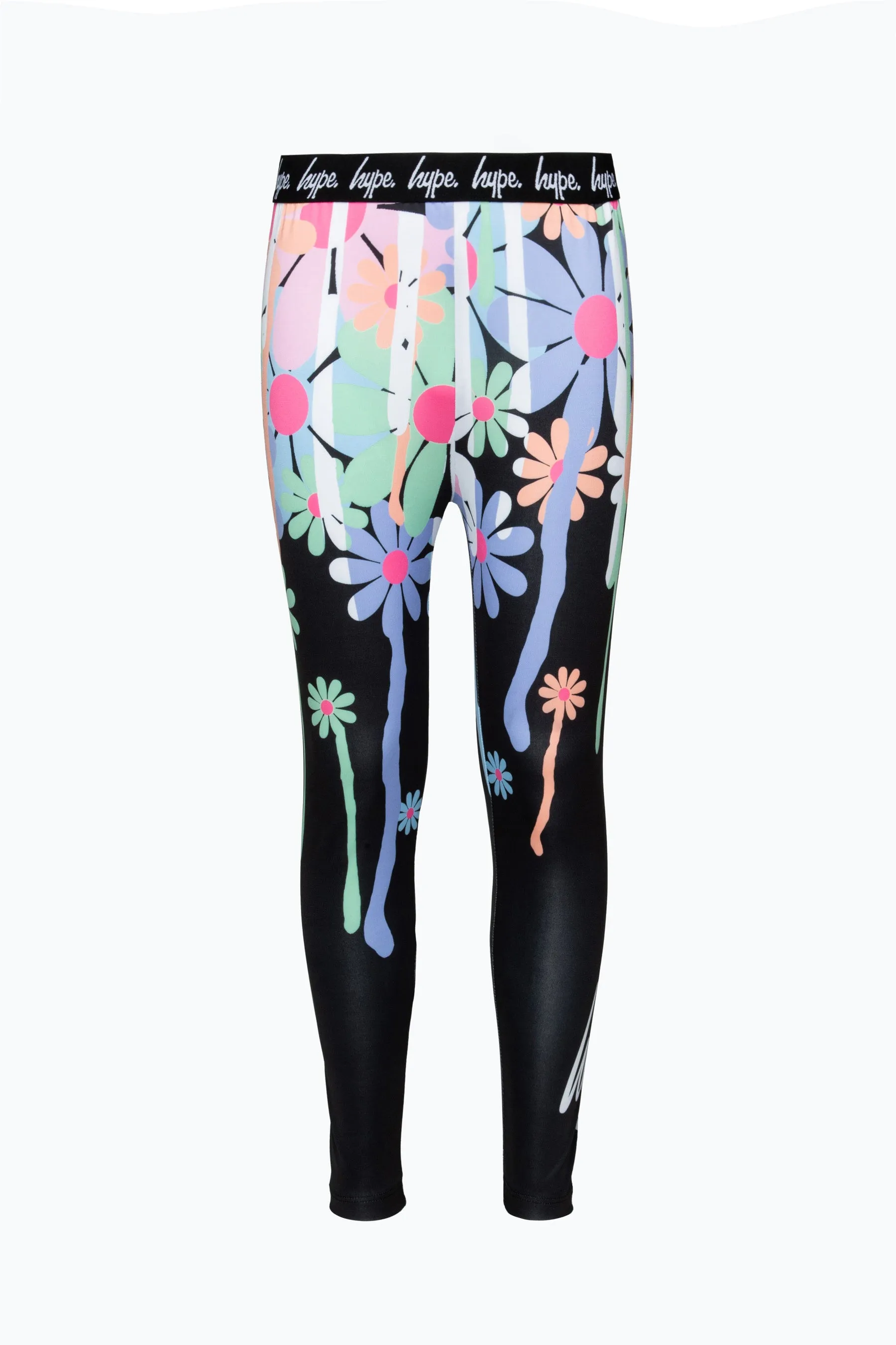 Hype Girls Black Daisy Drip Leggings