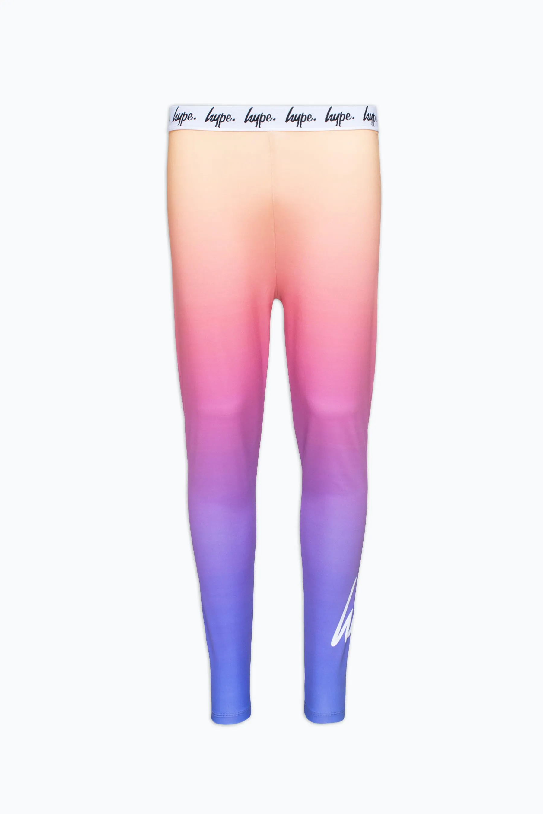 Hype Girls Purple Yellow Fade Script Leggings