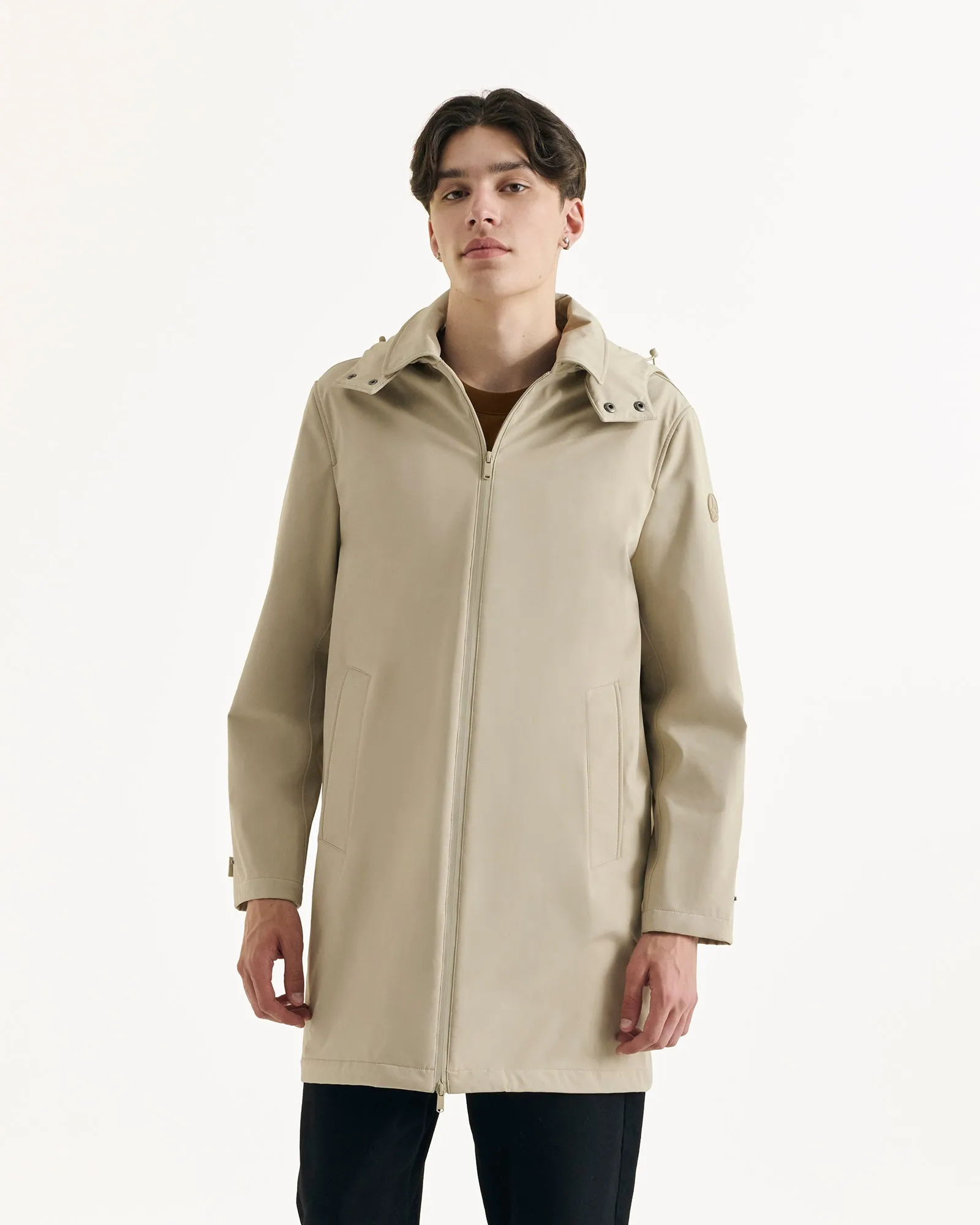 Imperméable à capuche amovible Beige Athenes 2.0