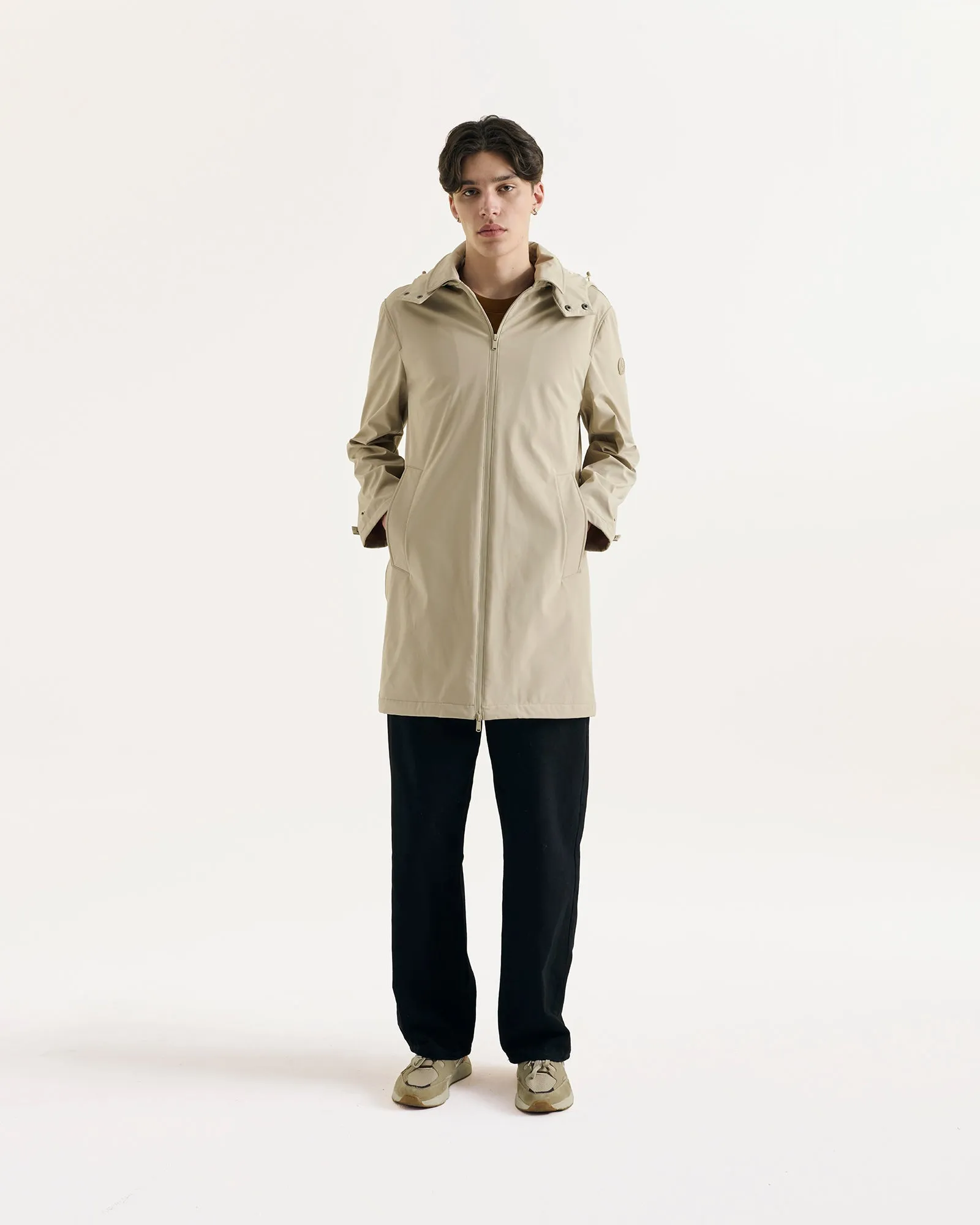 Imperméable à capuche amovible Beige Athenes 2.0