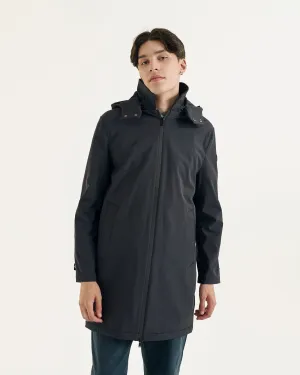 Imperméable à capuche amovible Noir Athenes 2.0