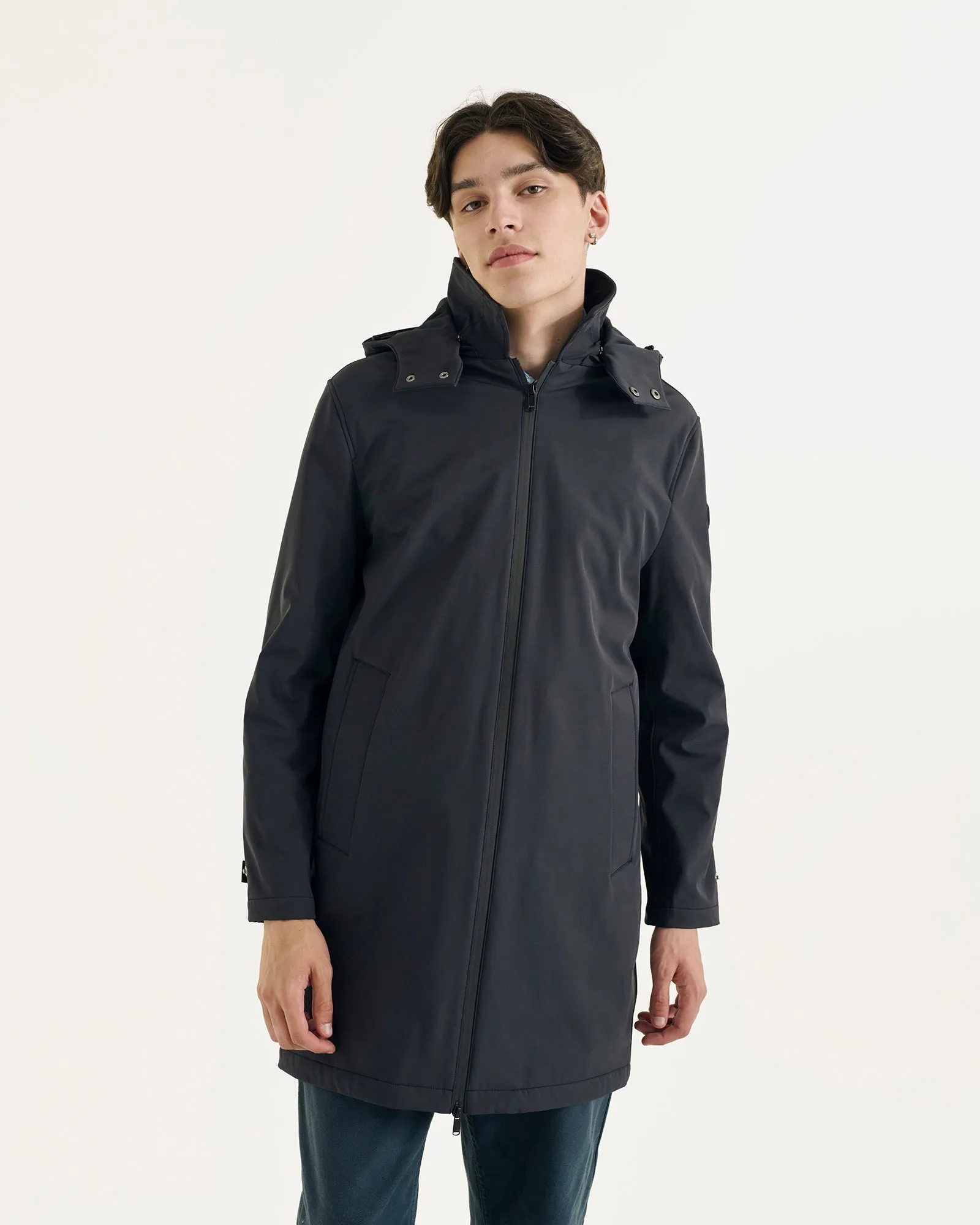 Imperméable à capuche amovible Noir Athenes 2.0