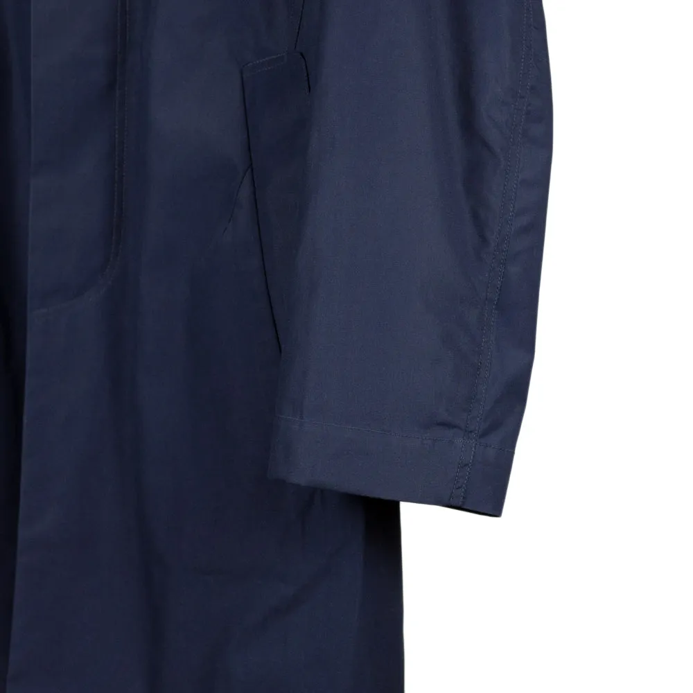 Indigo dyed cotton raincoat