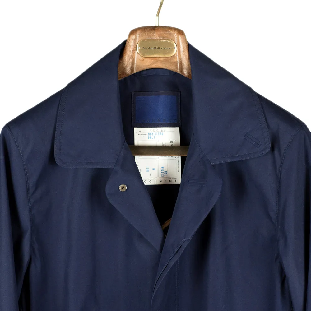 Indigo dyed cotton raincoat