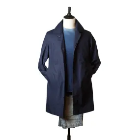 Indigo dyed cotton raincoat