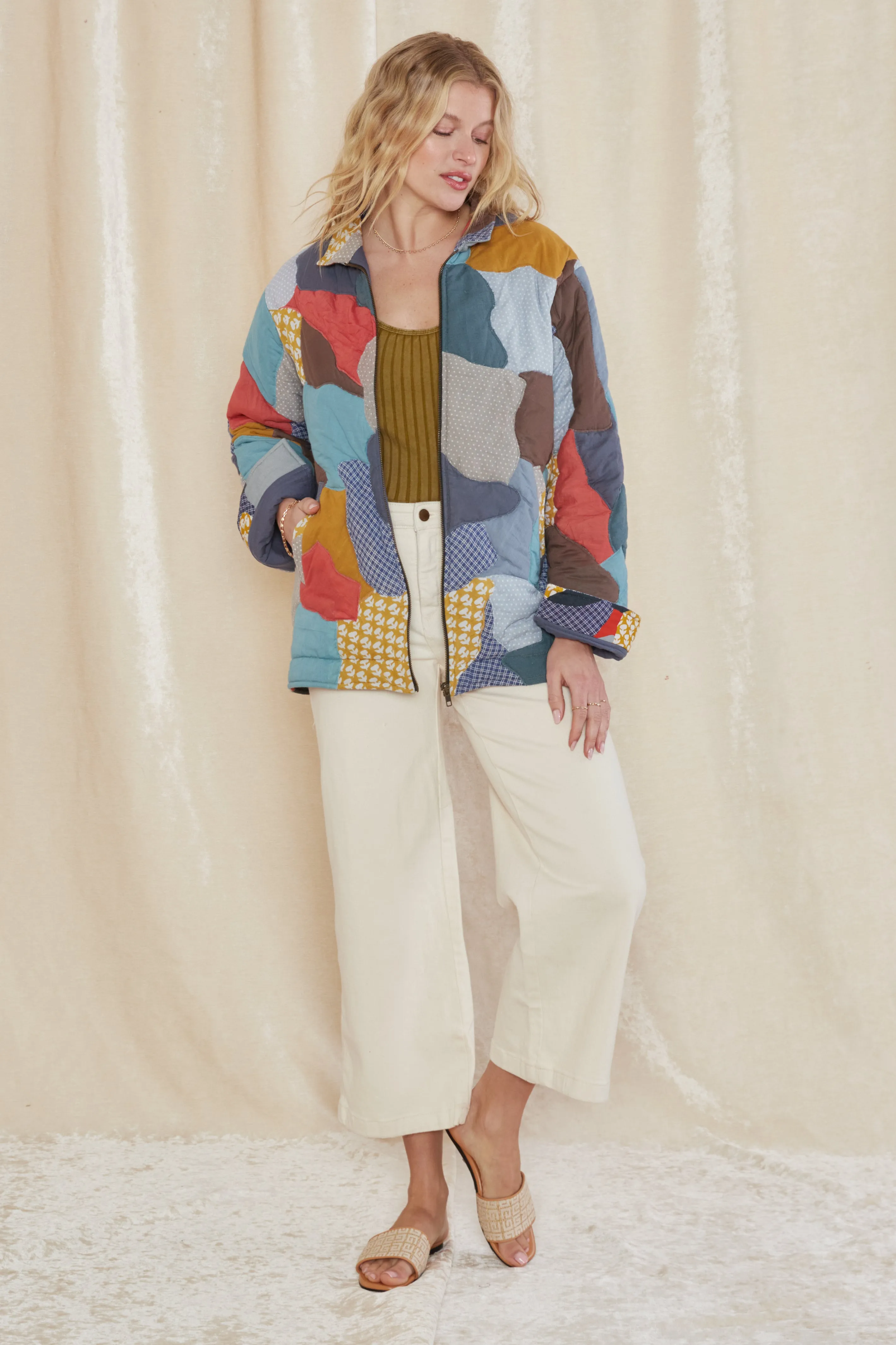 Jasmeet Quilted Patchwork Jacket