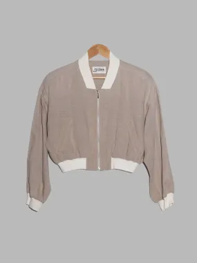 Jean Paul Gaultier 1980s cropped beige linen bomber jacket