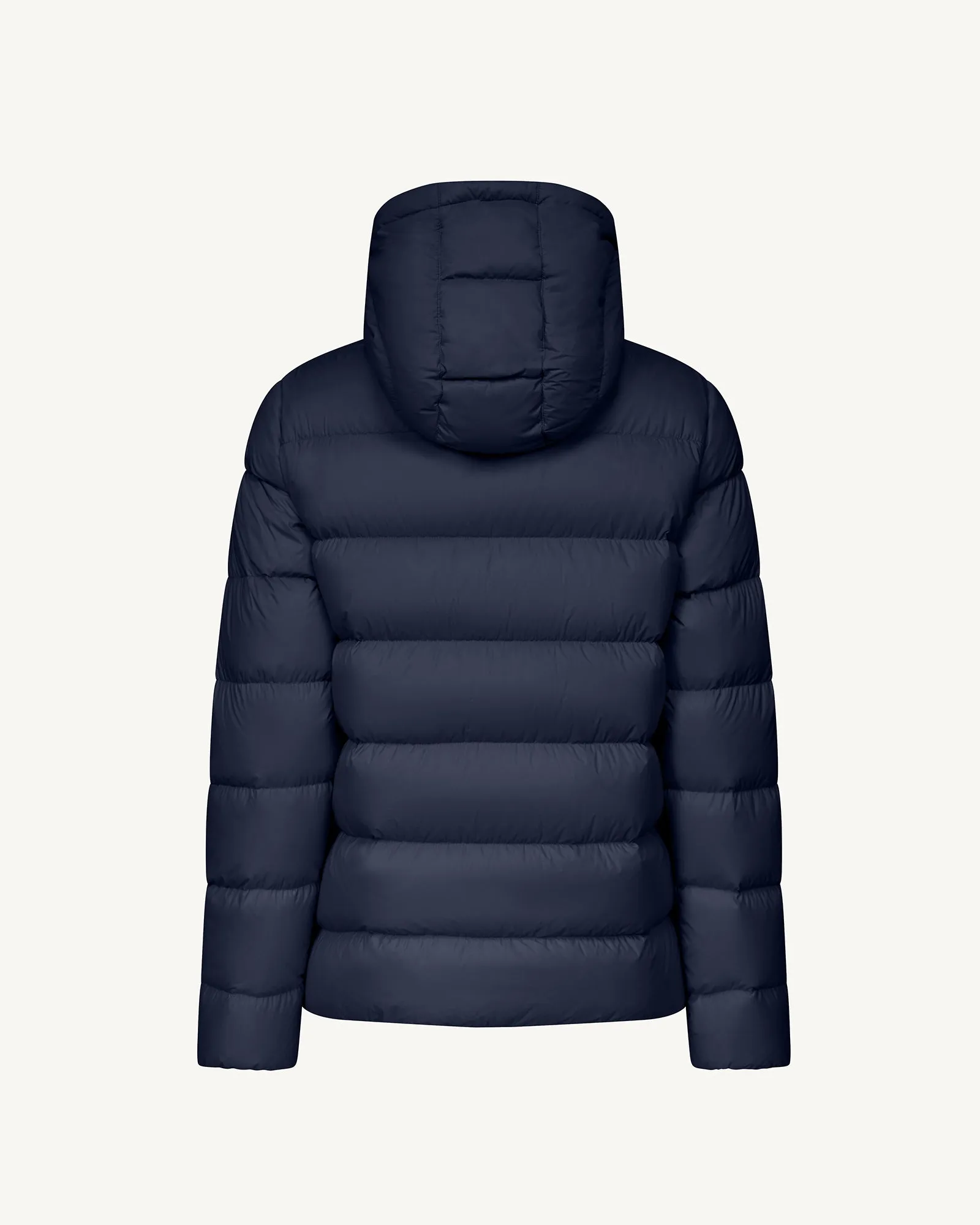 Johanna straight-cut hooded down jacket Navy