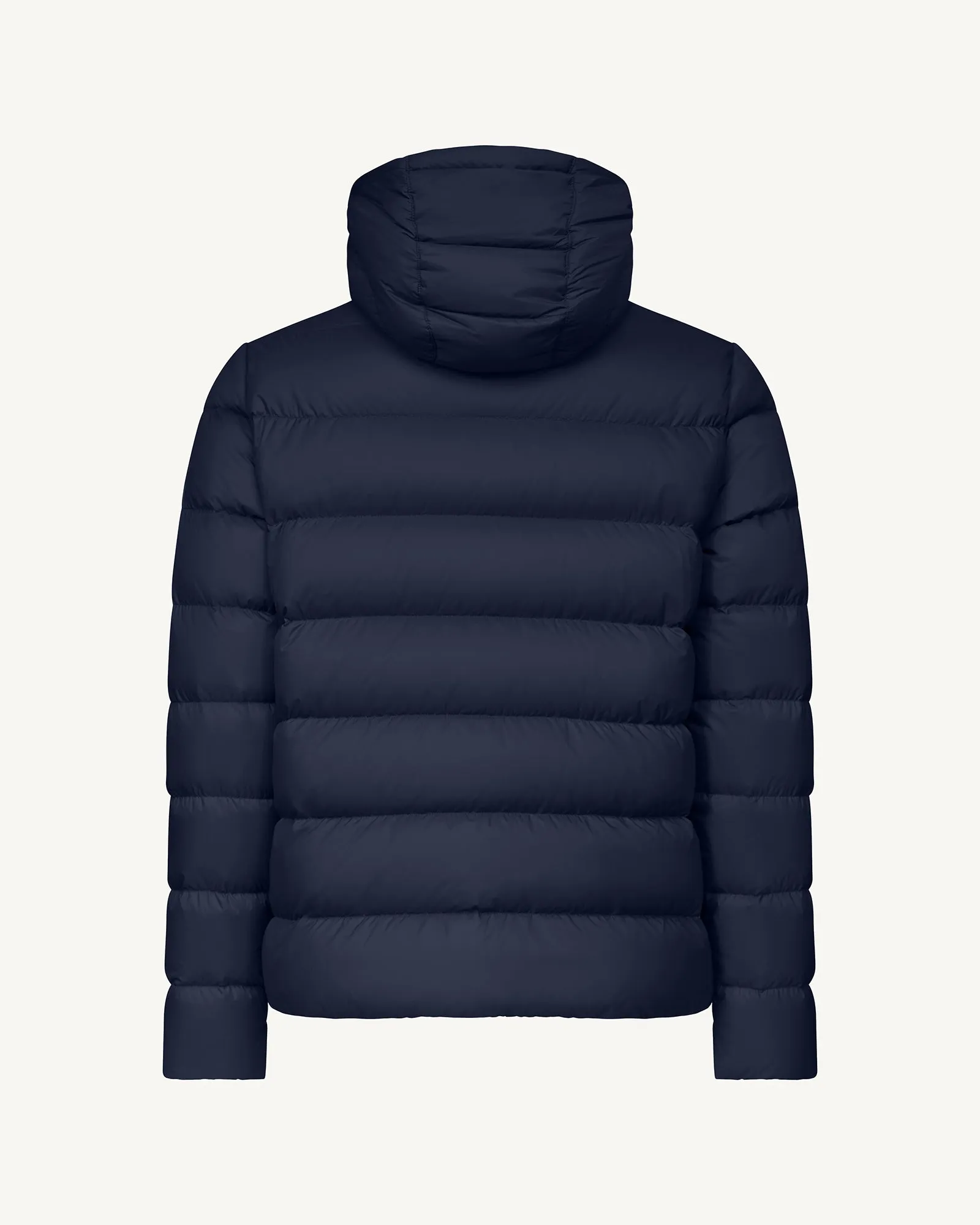 John straight-cut hooded down jacket Navy