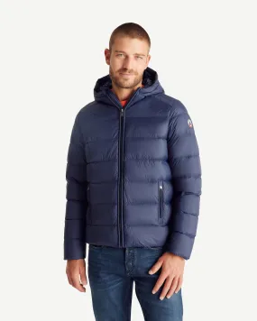 John straight-cut hooded down jacket Navy