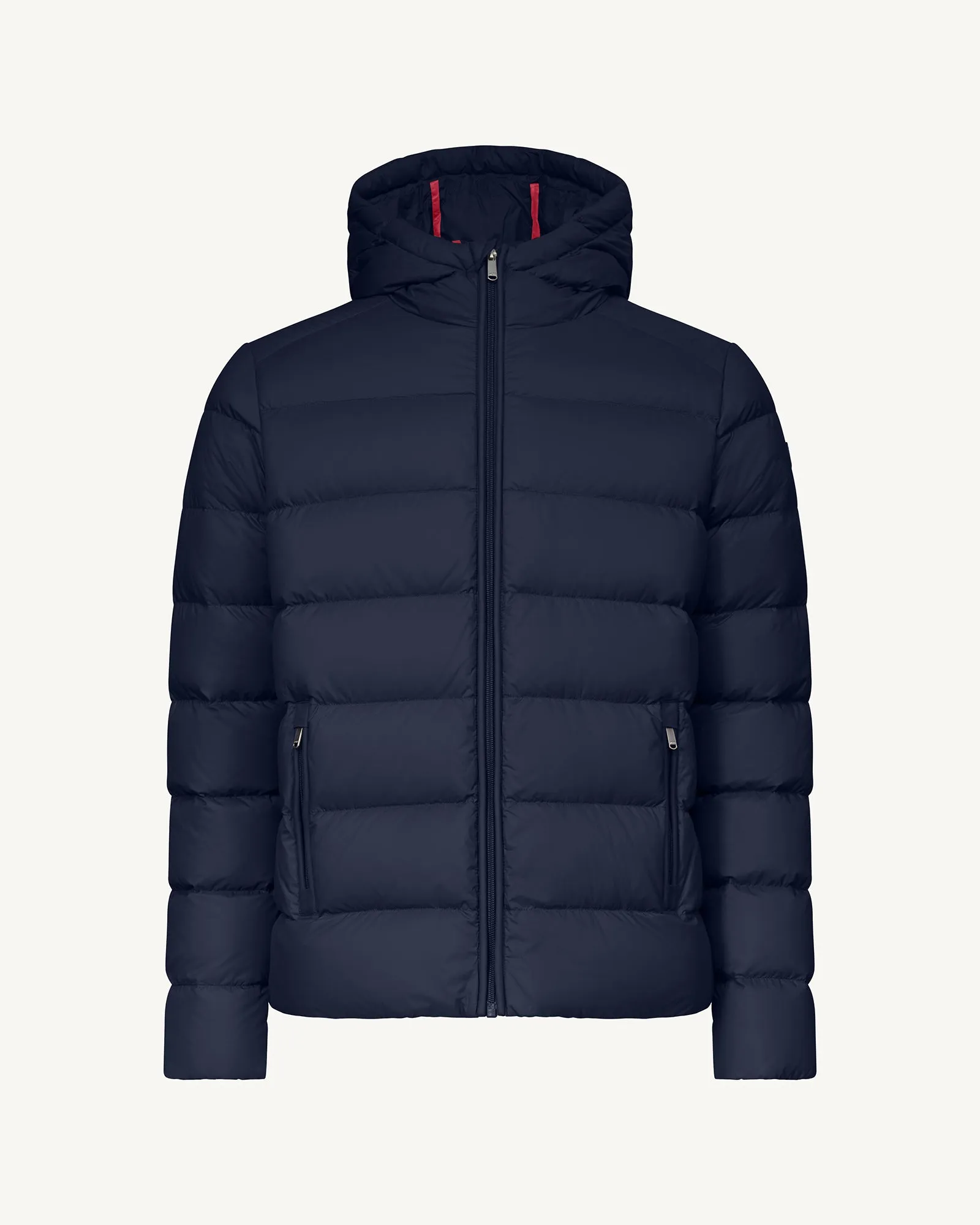 John straight-cut hooded down jacket Navy