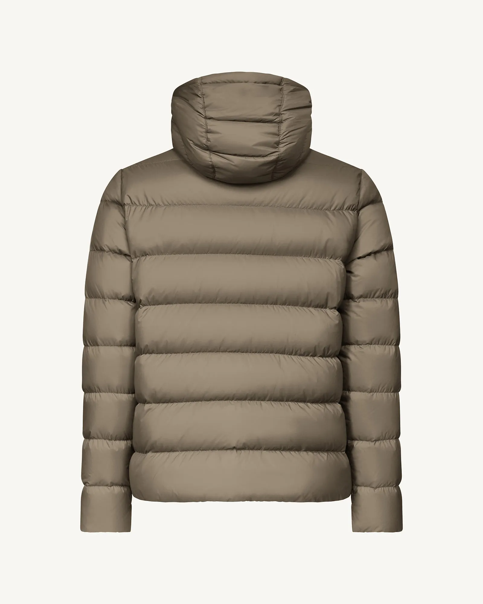 John straight-cut hooded down jacket Taupe