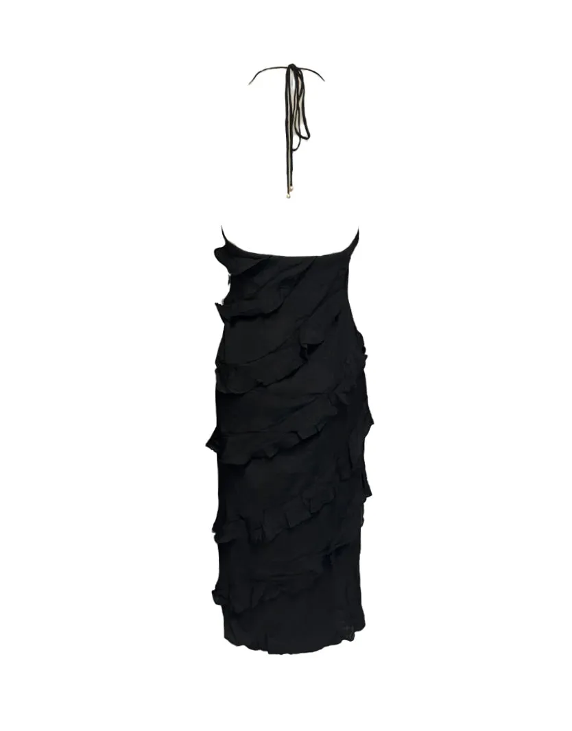 Jolene Ruffle Maxi Dress - Black