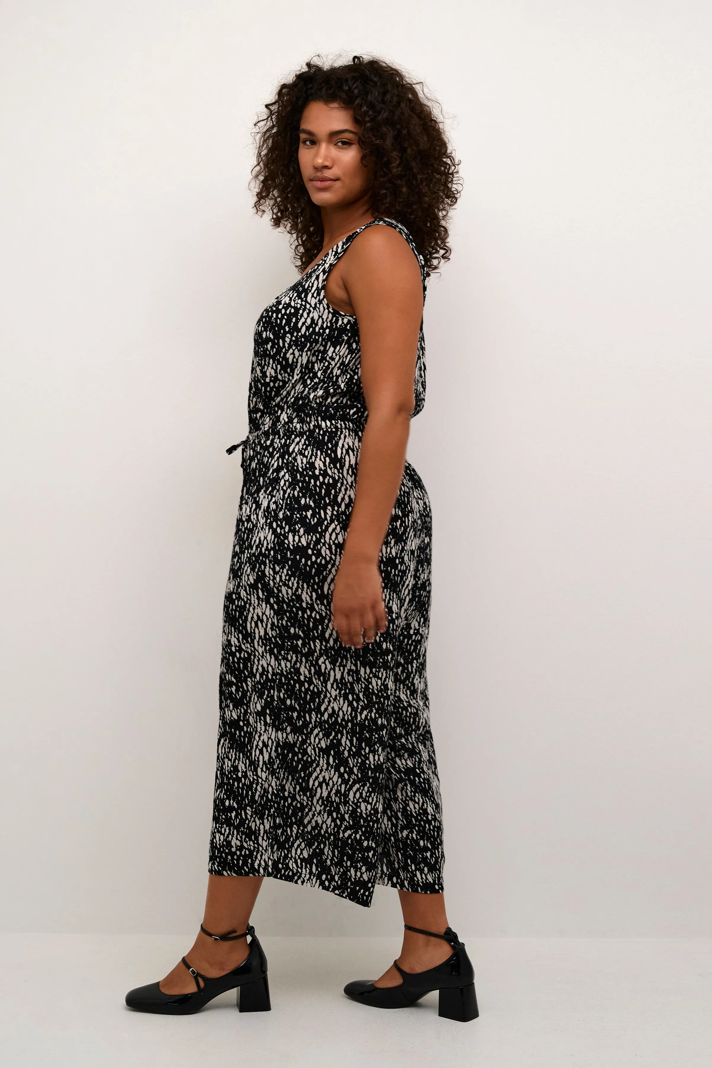 Kaffe Curve Ami Jumpsuit in Snake Print