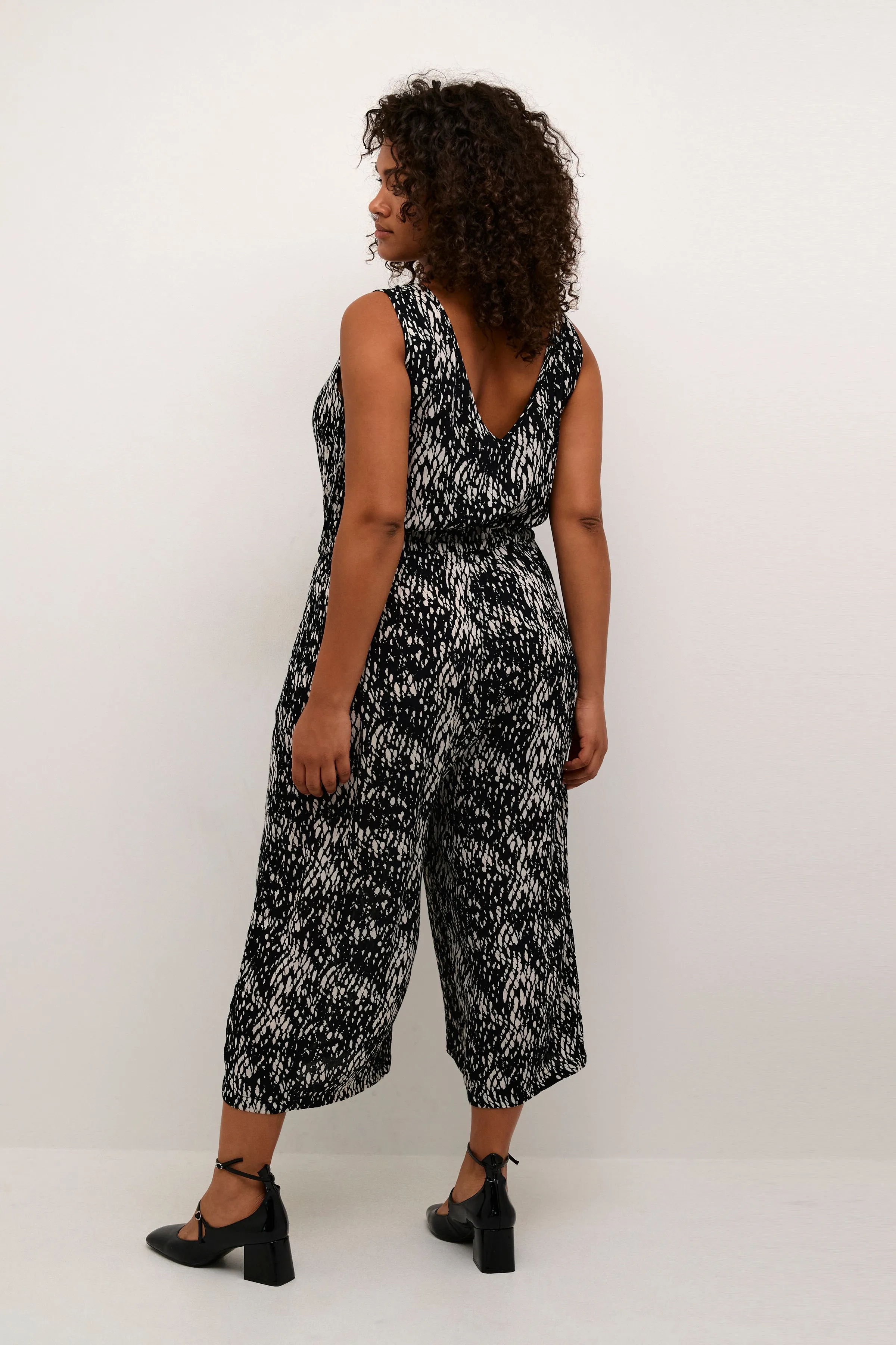 Kaffe Curve Ami Jumpsuit in Snake Print