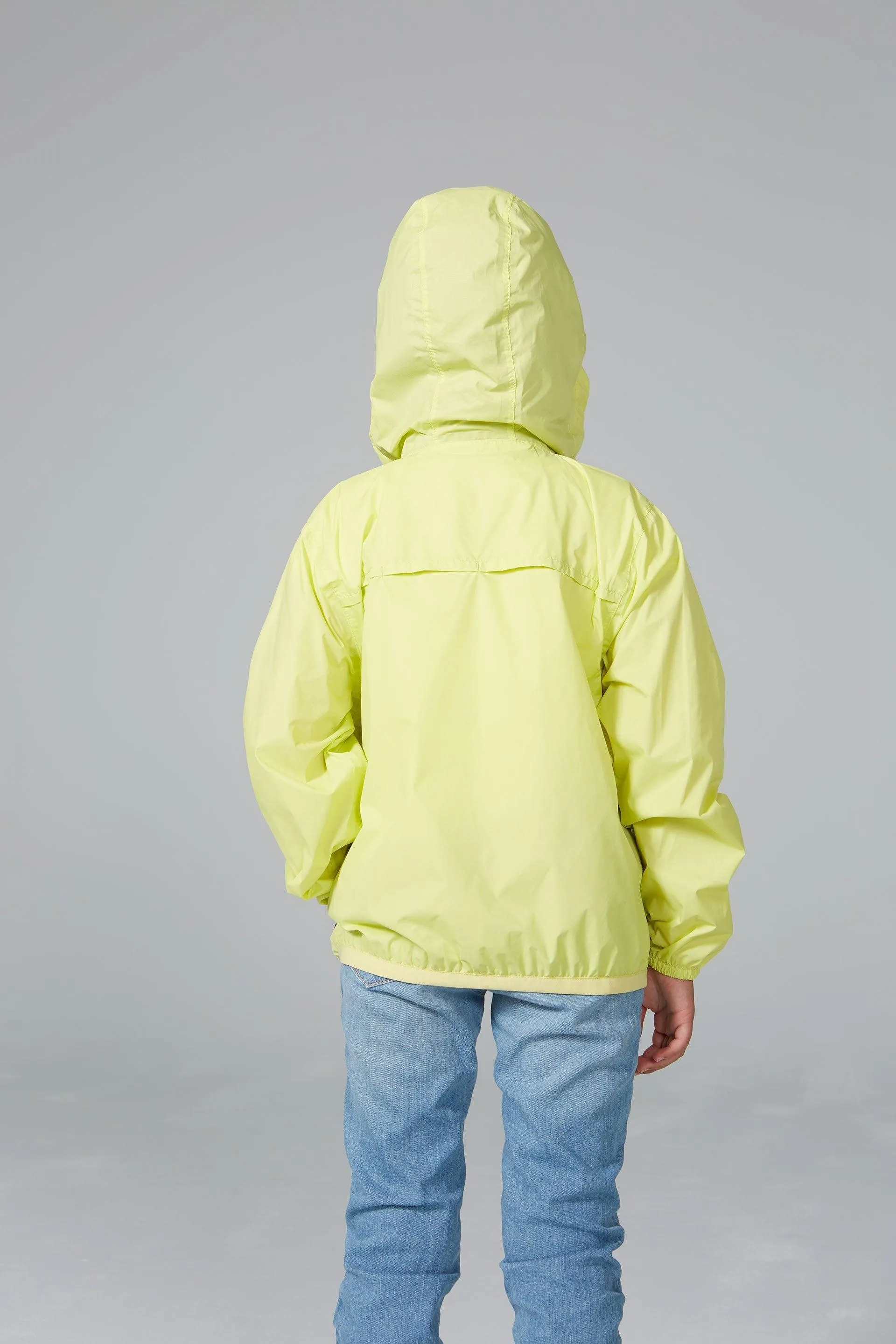 Kids Citrus Full Zip Packable Rain Jacket and Windbreaker