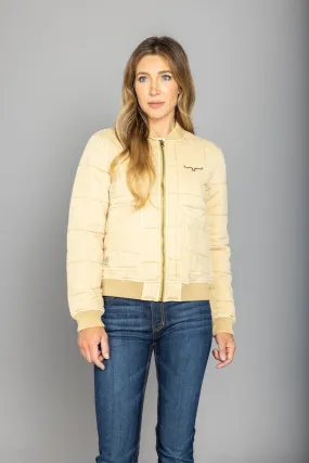 Kimes Ranch Womens Bronc Bomber Off White 100% Cotton Cotton Jacket