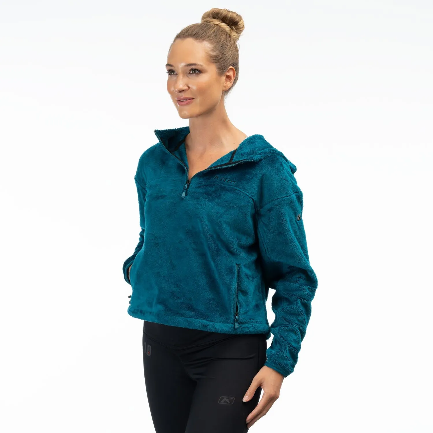 KLIM Womens Cascade 1/4 Zip Crop Hoodie