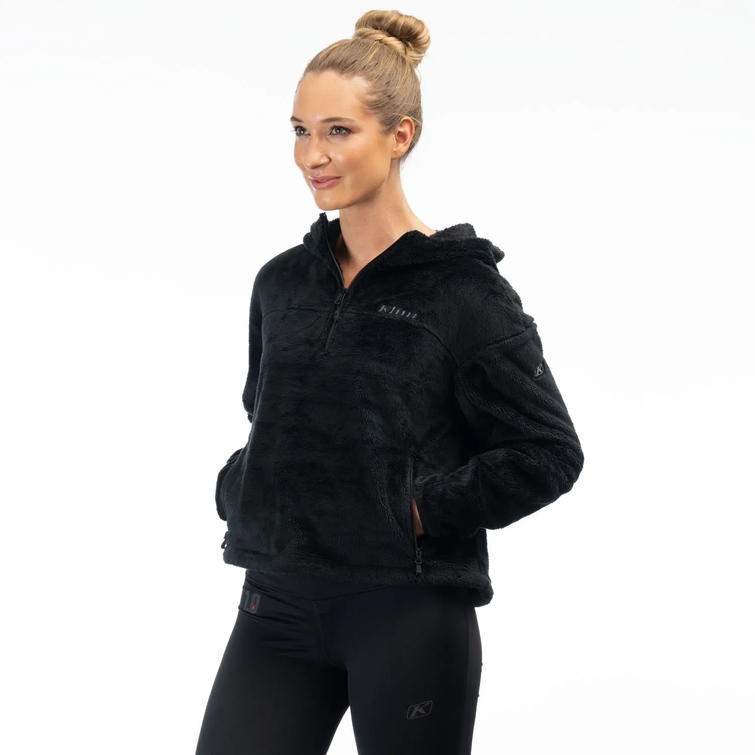 KLIM Womens Cascade 1/4 Zip Crop Hoodie