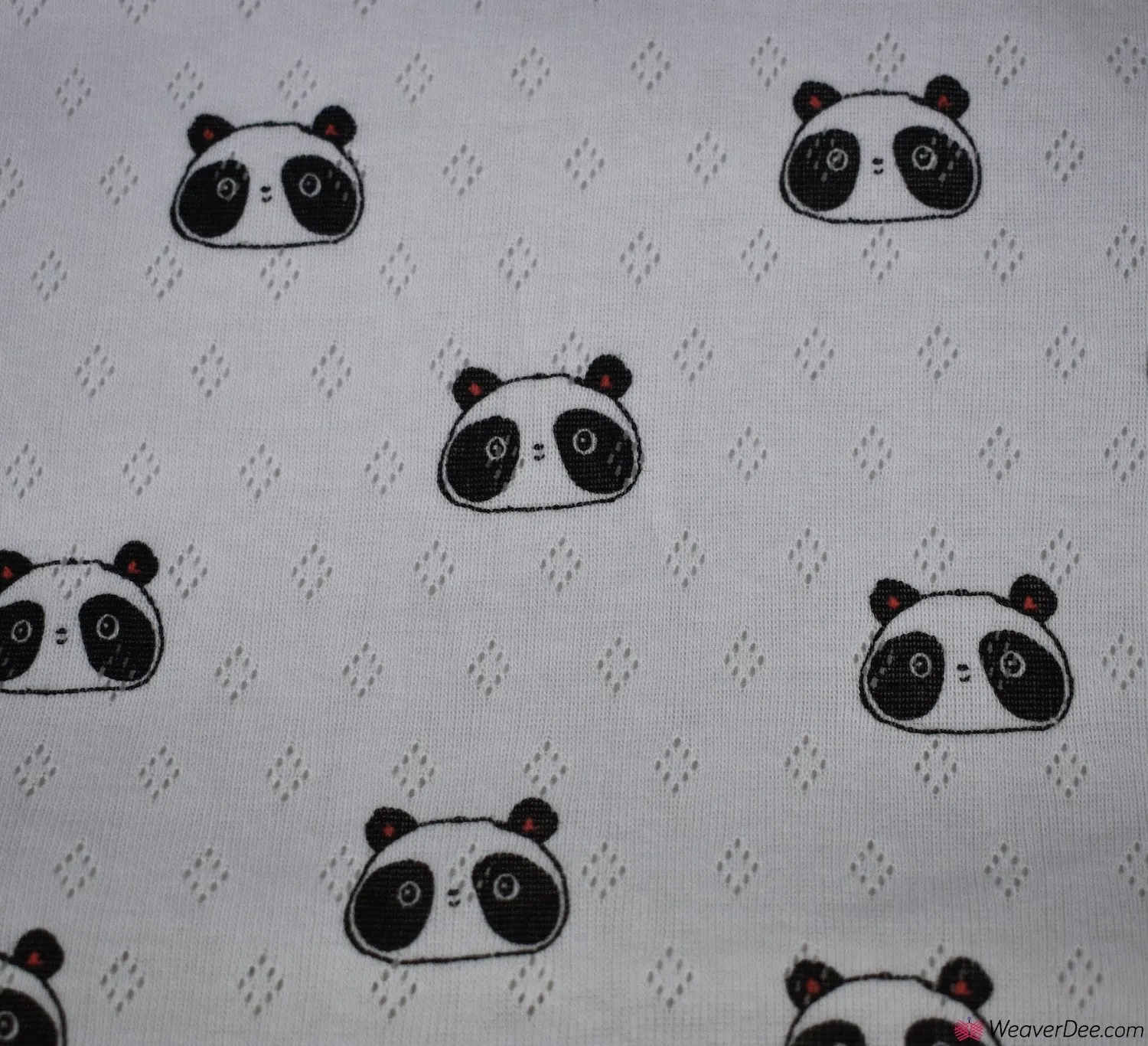 Knitted Cotton Jersey Fabric - Panda White