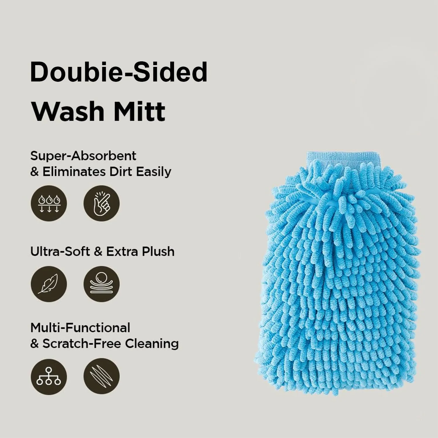 Kuber Industries Gloves | Microfiber Cleaning Gloves | Chenille Mitts for Kitchen | Hand Duster for Kitchen | Hand Gloves for Car | Double Sided Gloves | SHXNEFSST2 | Pack of 10 | Blue