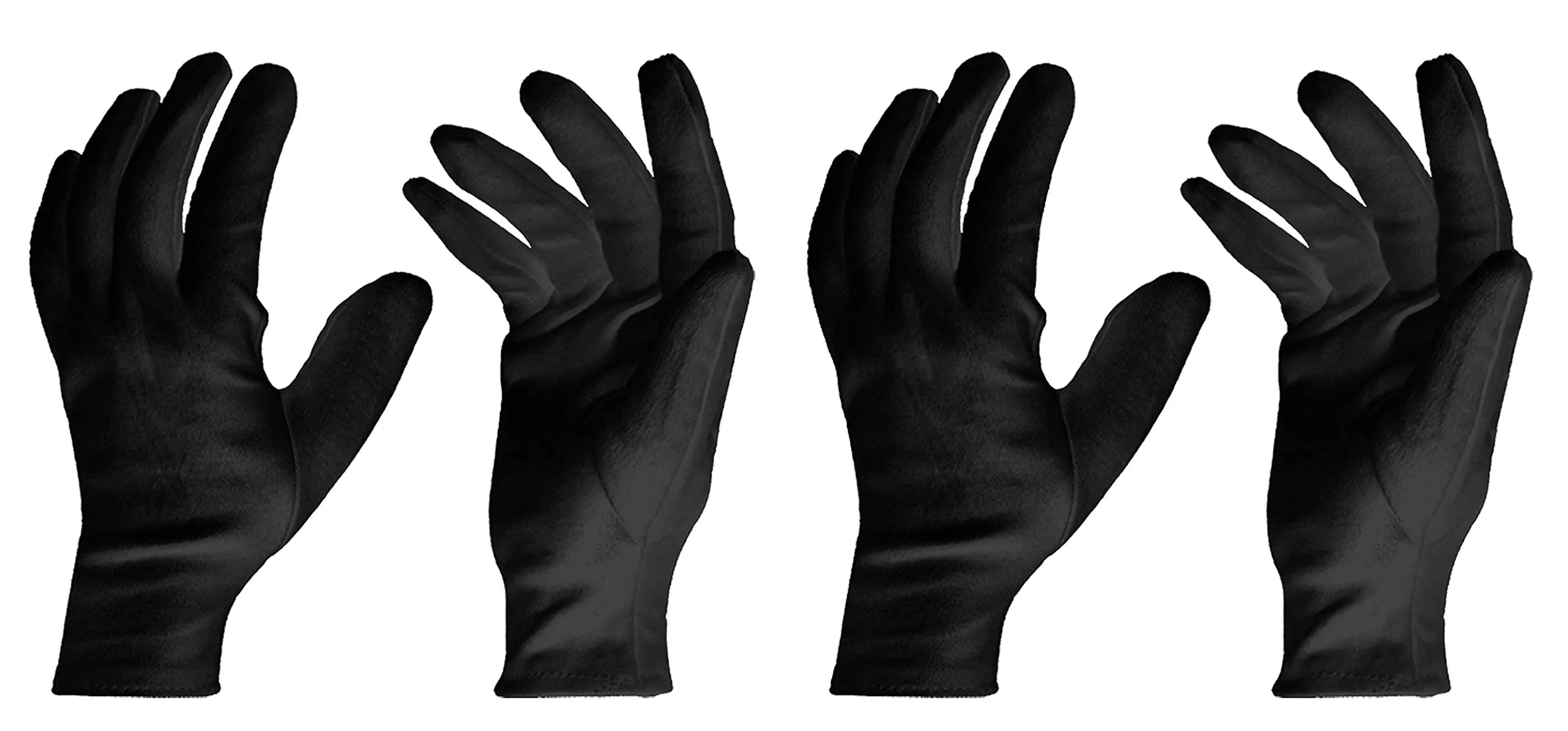 Kuber Industries Men's & Women's Cotton Hand Summer Gloves for Protection from Sun Burn/Heat/Pollution (Pack of - 2 Pairs, Black) - CTSTC46442