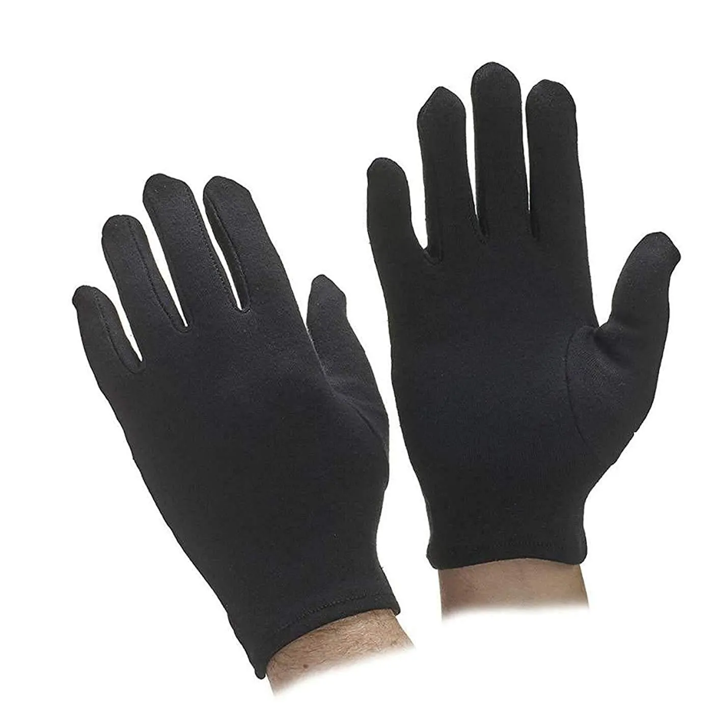 Kuber Industries Men's & Women's Cotton Hand Summer Gloves for Protection from Sun Burn/Heat/Pollution (Pack of - 2 Pairs, Black) - CTSTC46442