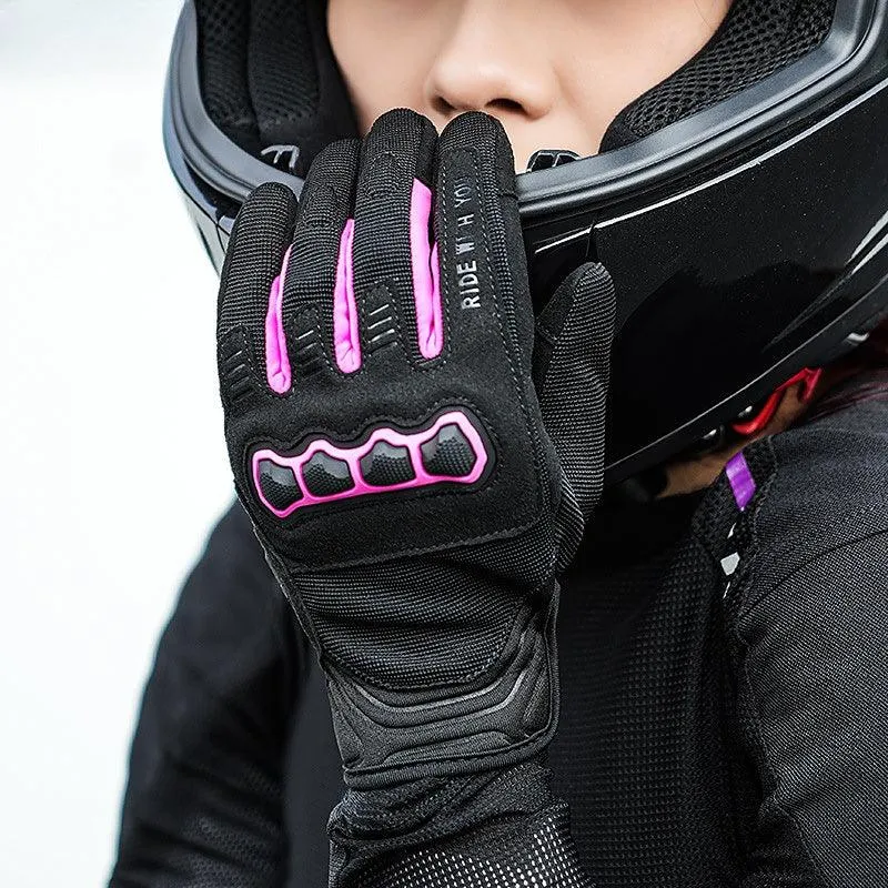 LEATHER MESH RIDING GLOVES VERNE