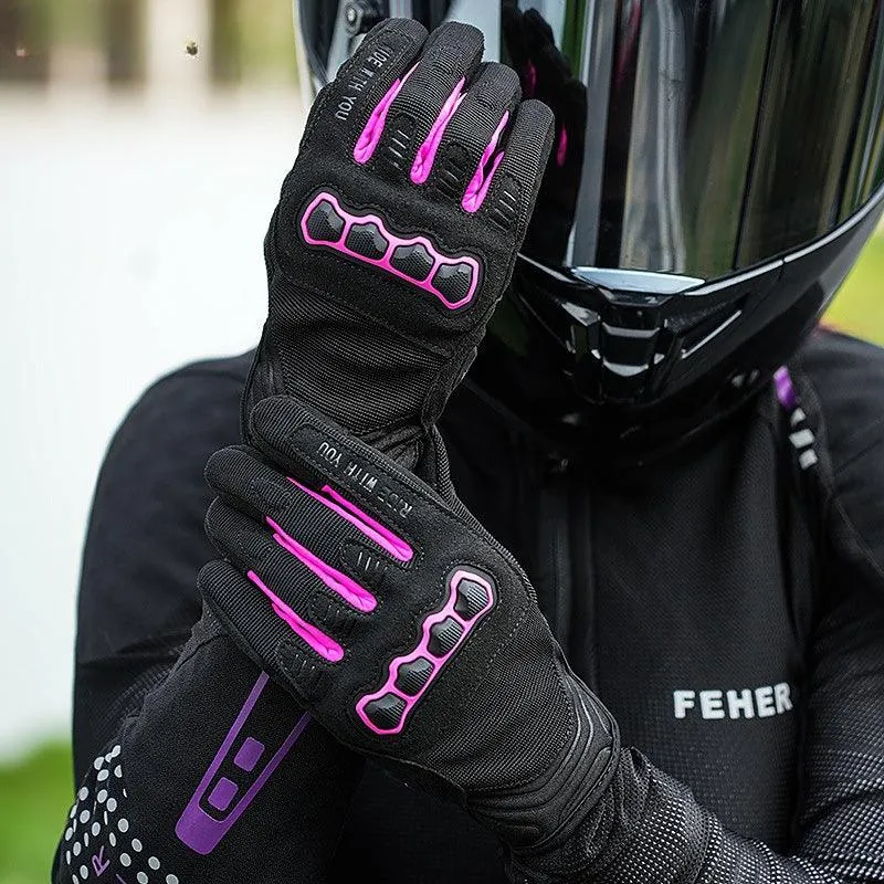 LEATHER MESH RIDING GLOVES VERNE