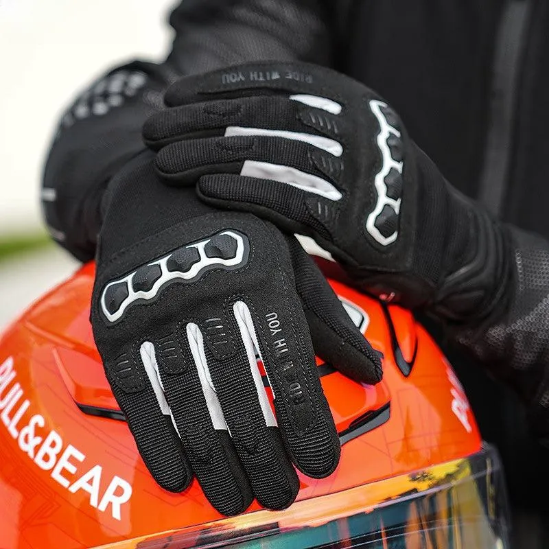 LEATHER MESH RIDING GLOVES VERNE