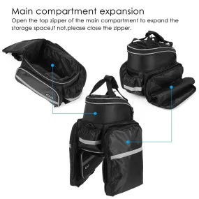 Lixada Waterproof Bicycle Rear Seat Bag Cycling Bike Trunk Bag Bike Pannier Bag Shoulder Bag with Rain Cover