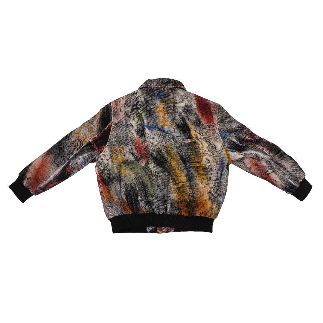 “LOST IN TRANSLATION” Abstract block-print Bomber jacket