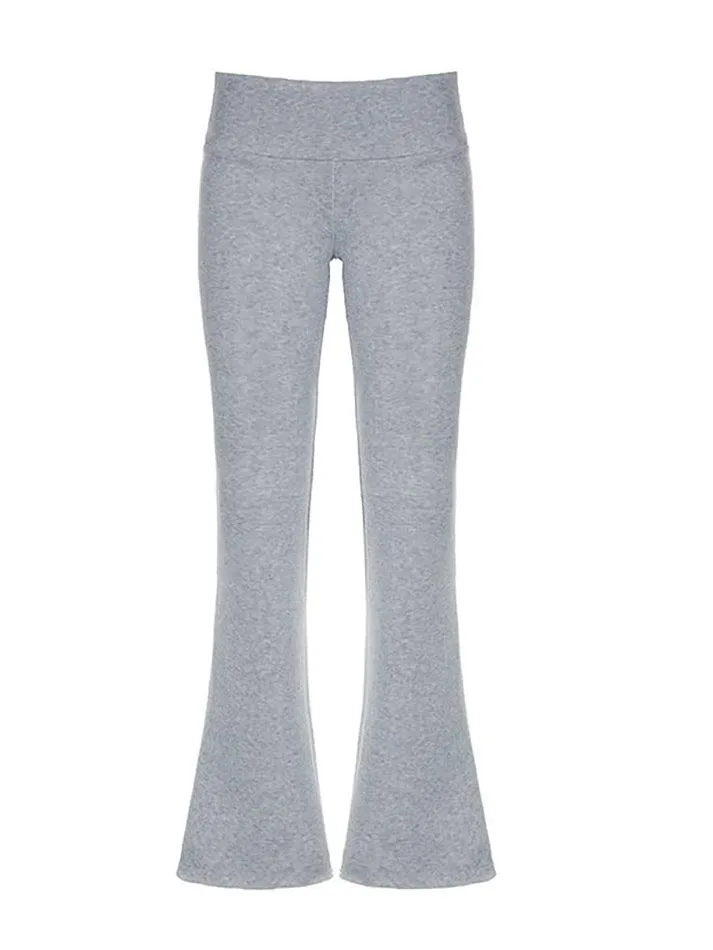 Low Waist Plain Slim-Fit Boot-Cut Sweatpants