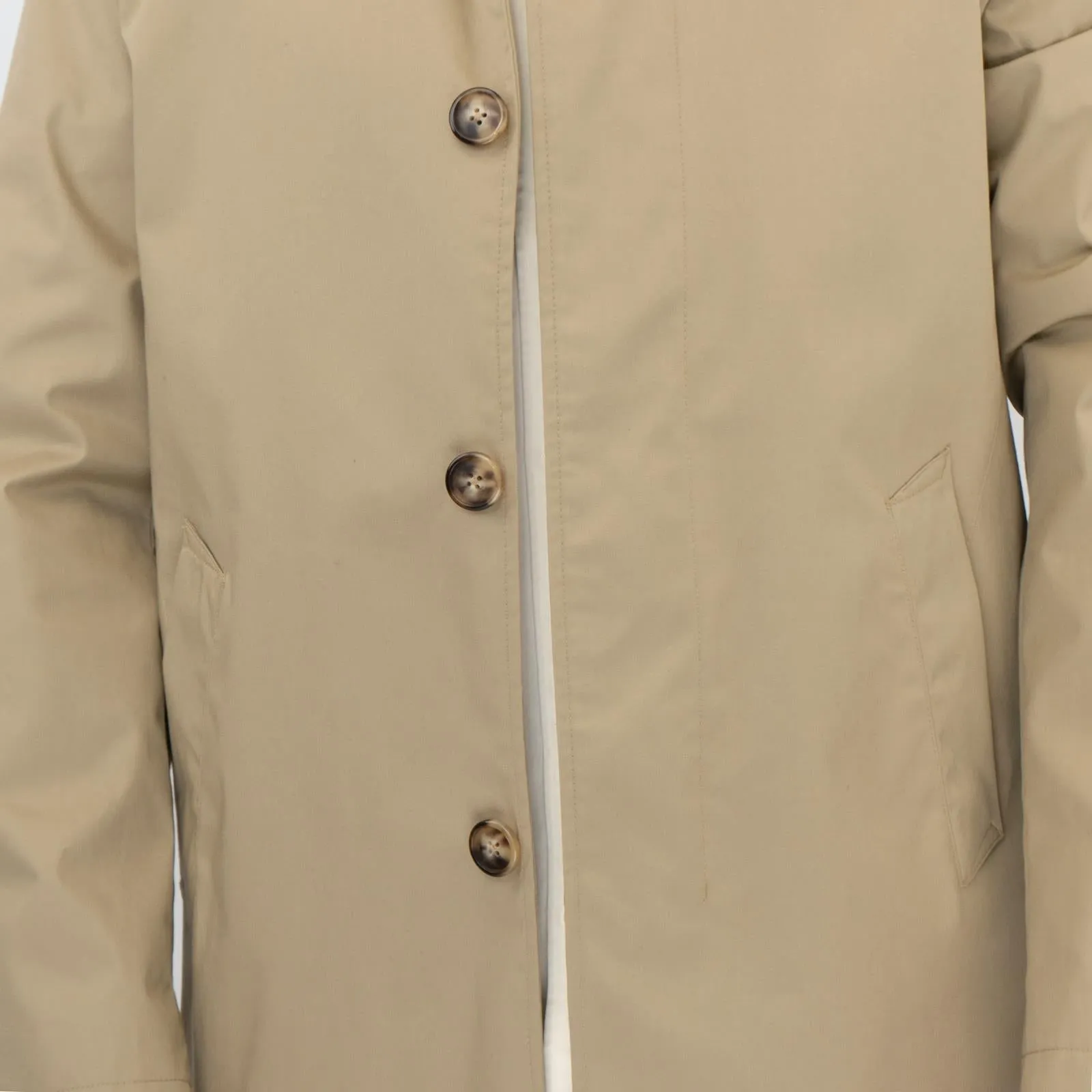 M&S Mens Shirt Collar Mac Raincoat Light Olive