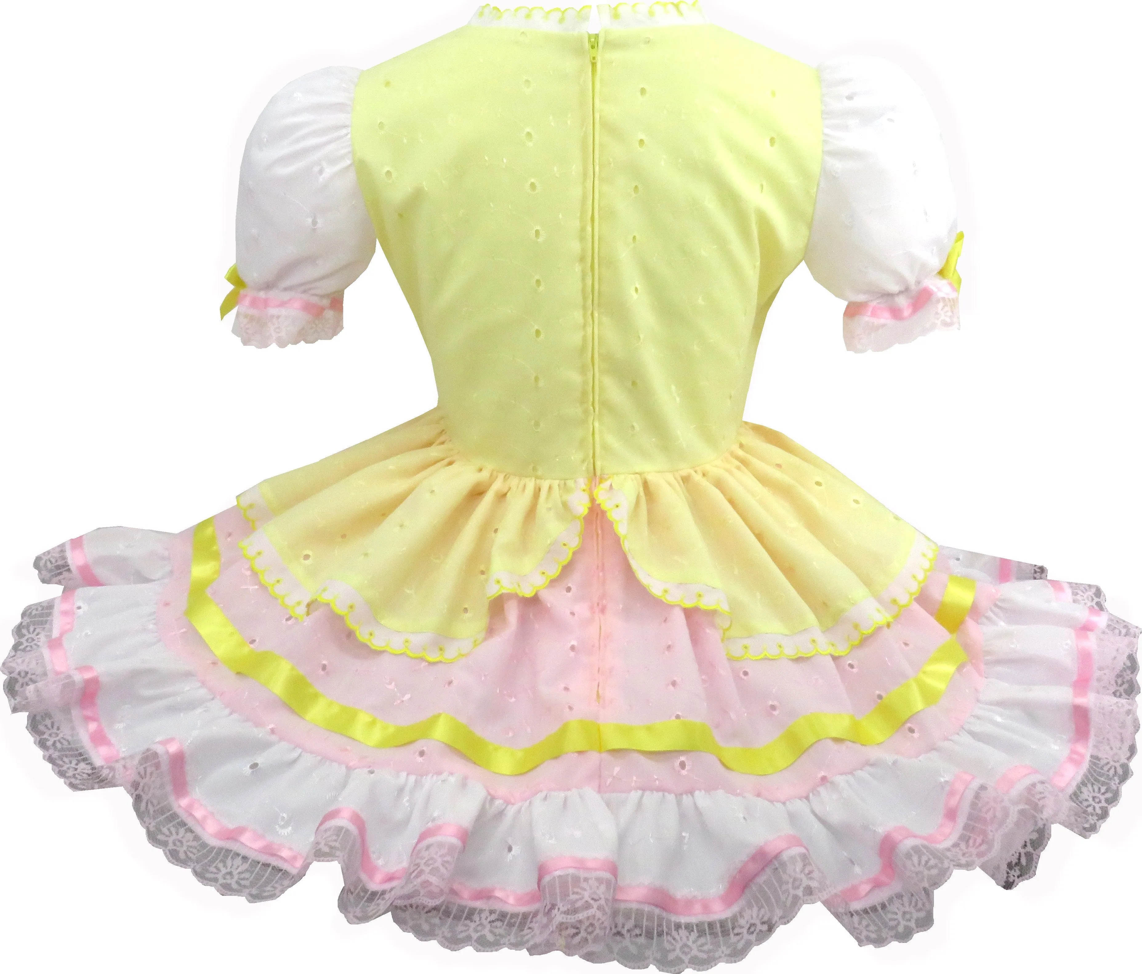 Mandy Custom Fit Pink Yellow Adult Sissy Miss Muffet Dress by Leanne's