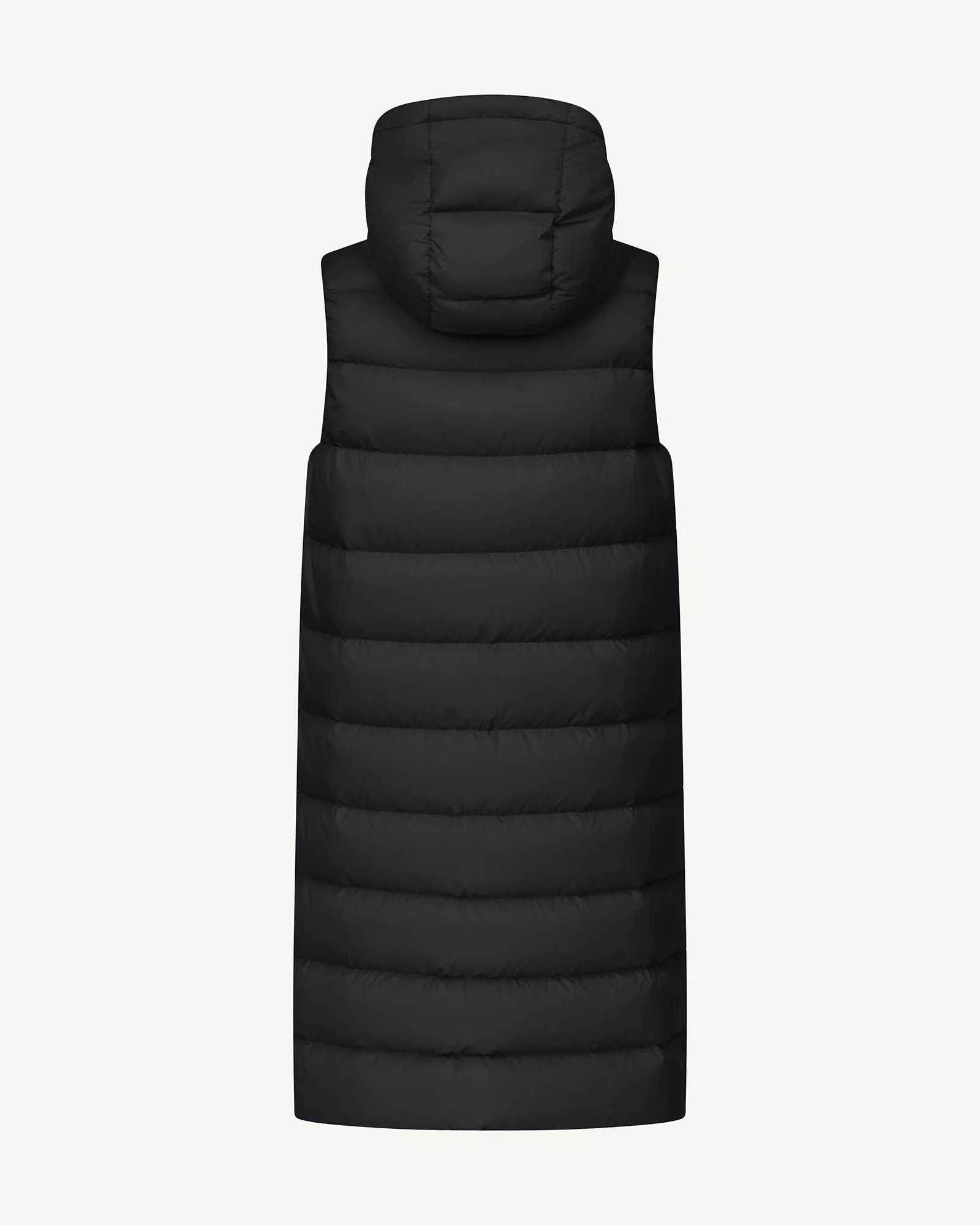 Manon long sleeveless down jacket Black