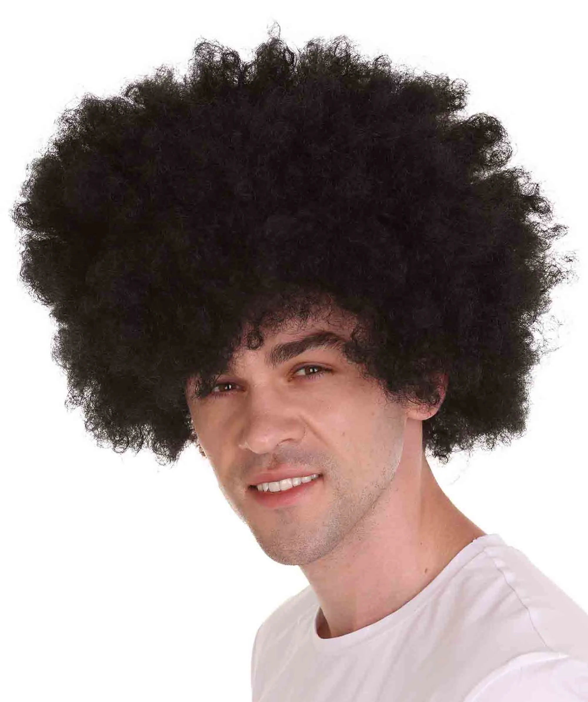 Men Disco Afro Wig | Jumbo Cosplay Halloween Wig | Premium Breathable Capless Cap