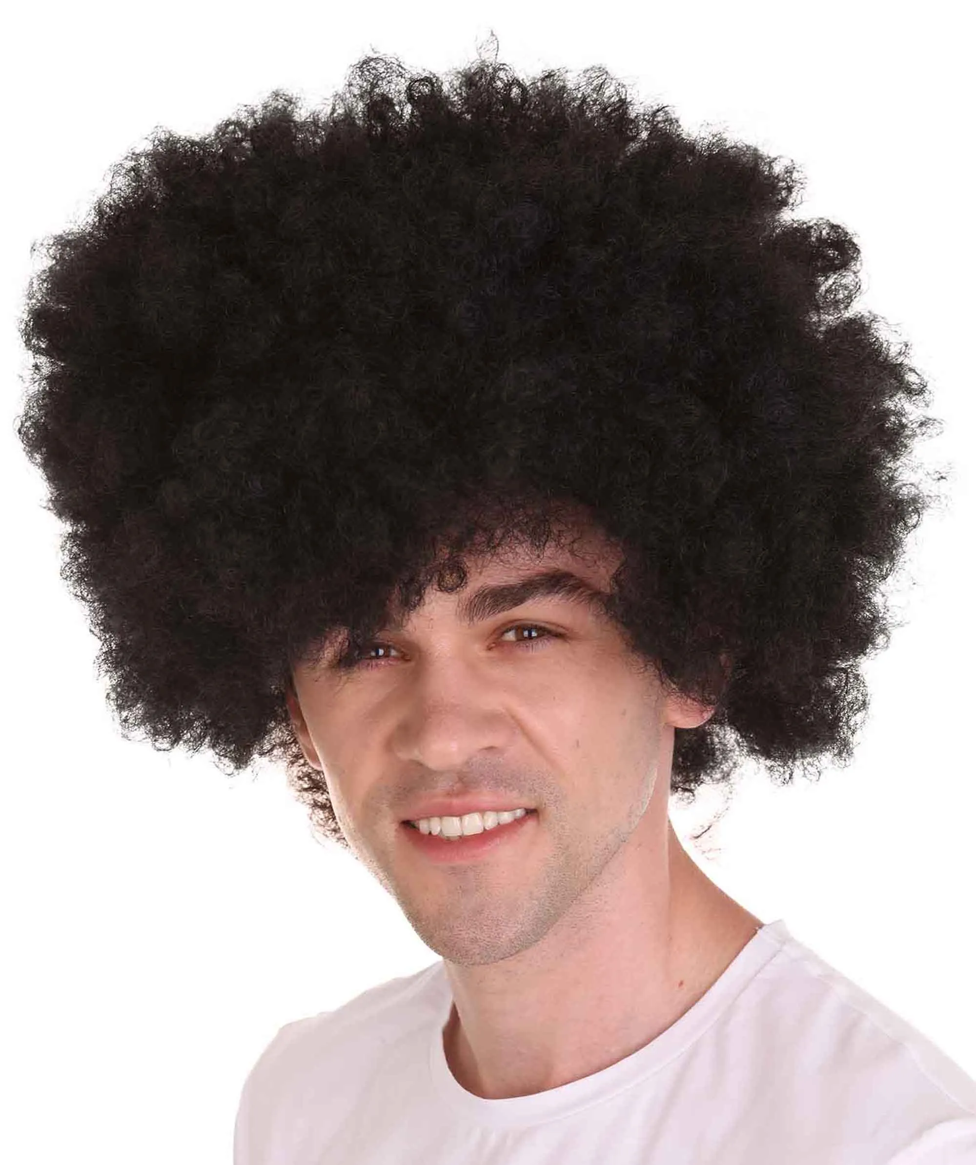 Men Disco Afro Wig | Jumbo Cosplay Halloween Wig | Premium Breathable Capless Cap