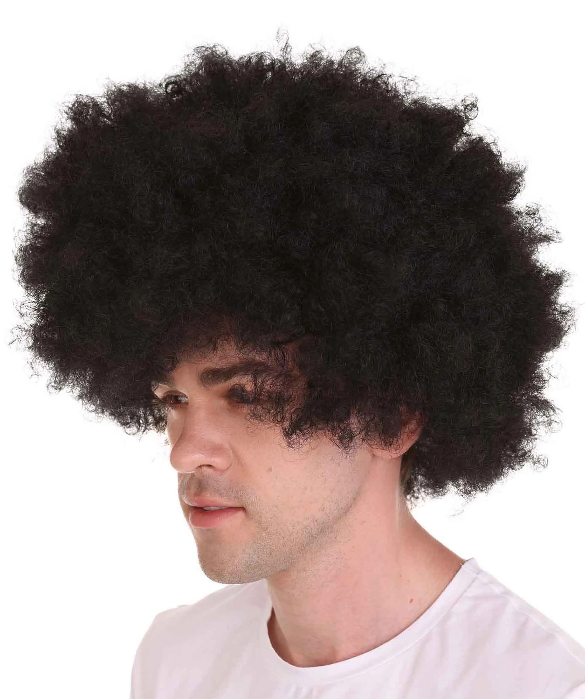 Men Disco Afro Wig | Jumbo Cosplay Halloween Wig | Premium Breathable Capless Cap