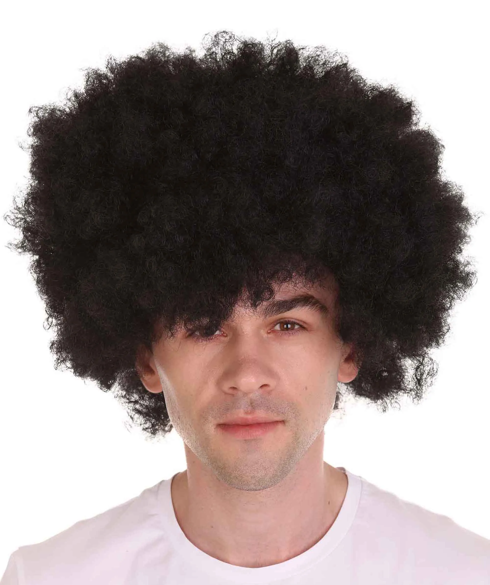 Men Disco Afro Wig | Jumbo Cosplay Halloween Wig | Premium Breathable Capless Cap