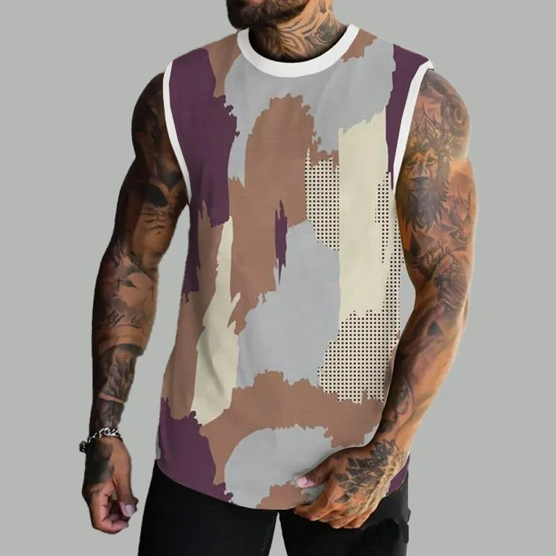 MEN'S BASIC PRINTED ROUND NECK VEST 17310365YM