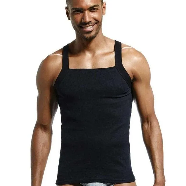 Men's Fashion Vest Home Sleep Casual Cotton Tank Top  - Solid Cotton Tank (TM7)(F101)(F8)(F11)