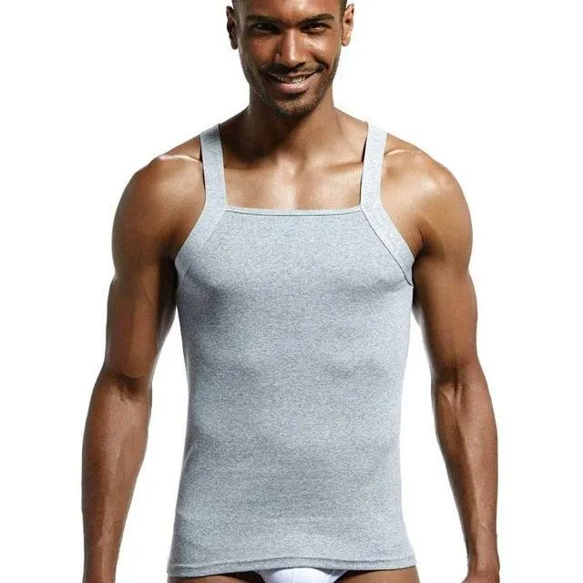 Men's Fashion Vest Home Sleep Casual Cotton Tank Top  - Solid Cotton Tank (TM7)(F101)(F8)(F11)