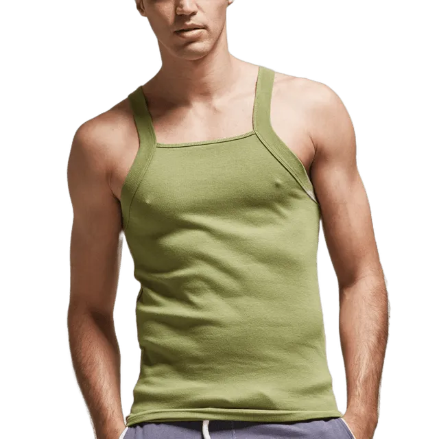 Men's Fashion Vest Home Sleep Casual Cotton Tank Top  - Solid Cotton Tank (TM7)(F101)(F8)(F11)