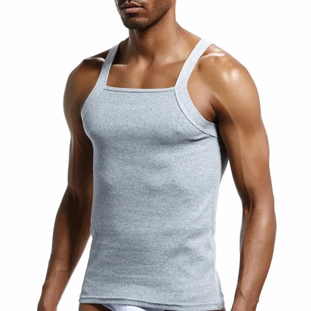 Men's Fashion Vest Home Sleep Casual Cotton Tank Top  - Solid Cotton Tank (TM7)(F101)(F8)(F11)