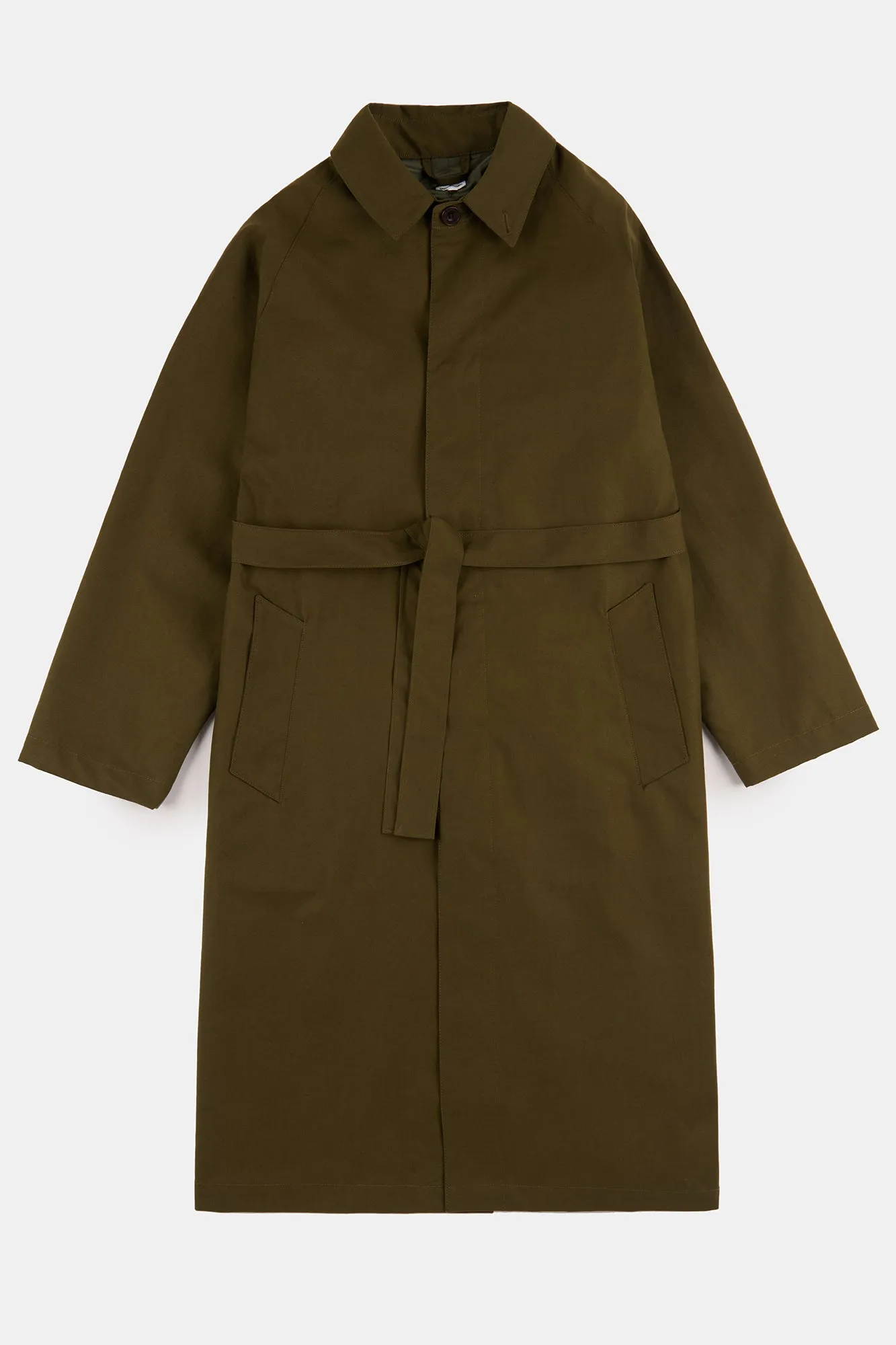 Men's Frank Belted Raglan Raincoat - Olive