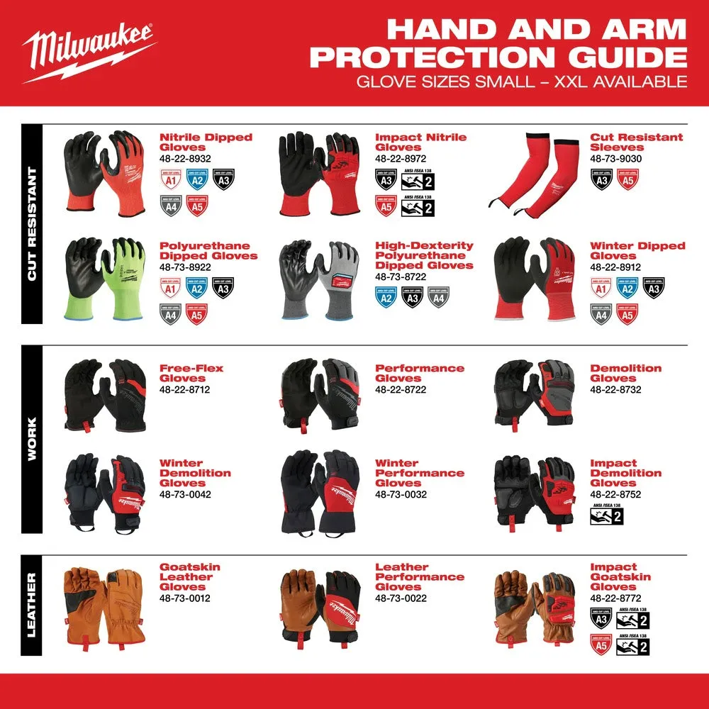 Milwaukee 48-22-8904B 12PK Cut 1 Dipped Gloves – XXL [A1]