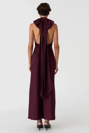 Misha Evianna Satin Gown - Wine