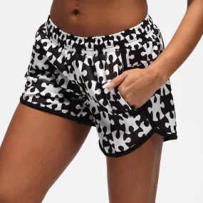 Monochrome Jigsaw Loose Fit Workout Shorts