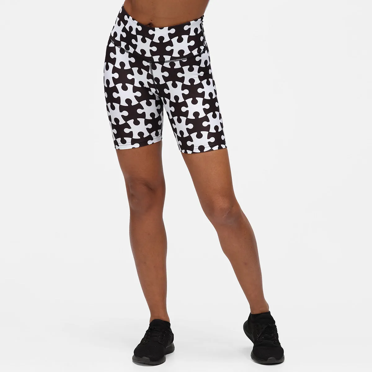 Monochrome Jigsaw Running Shorts